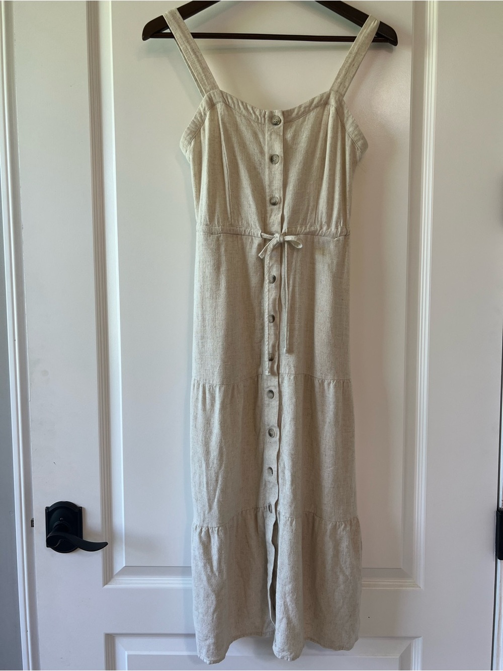 Lucky Brand Cream Button-Front Maxi Dress